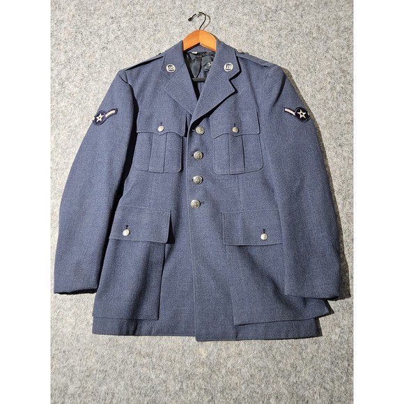 Other - Vintage US Air Force Military Uniform Jacket 37R USAF Blue Wool